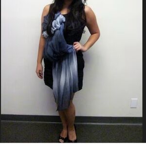 Twelve by Twelve Gray Asymmetrical Ruffled Mini Dress XS Sleeveless Statement